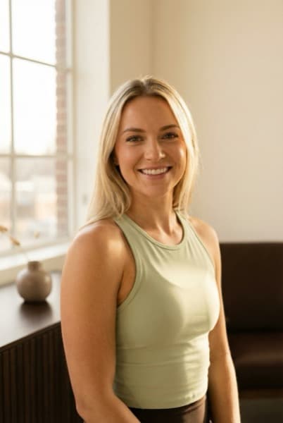 Woman celebrating weight loss success